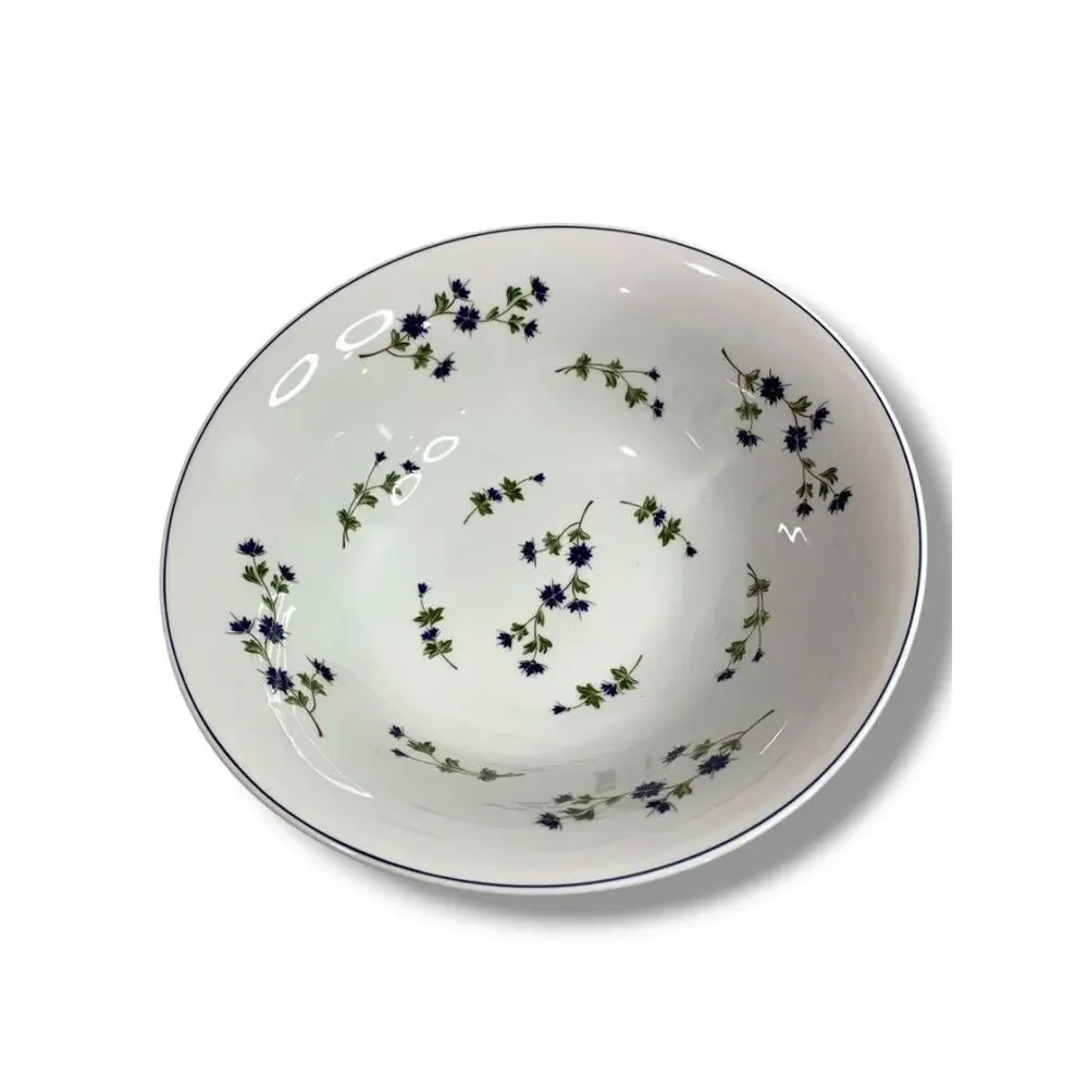 Barbeau by Pillivuyt Centerpiece Serving Bowl Blue Cornflower French Pottery 13